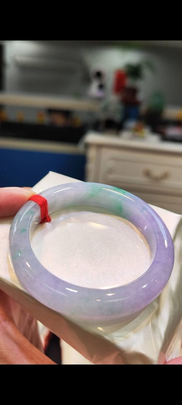🌸 濃豔粉紫羅蘭春彩正圈手鐲｜天然緬甸玉A貨 🌸