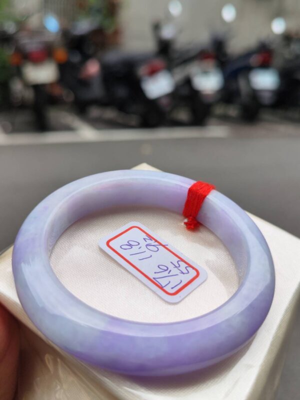 🌸 濃豔粉紫羅蘭正圈手鐲｜天然緬甸玉A貨 🌸