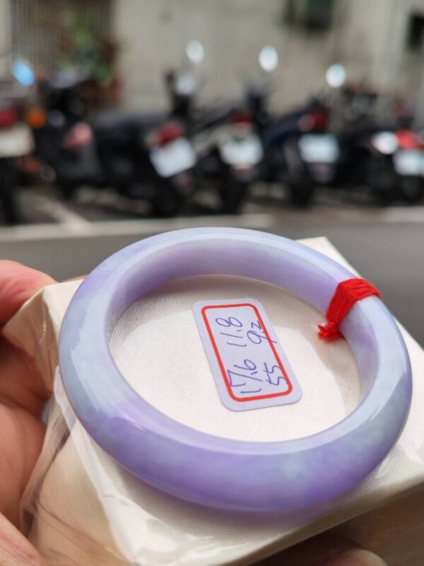 🌸 濃豔粉紫羅蘭正圈手鐲｜天然緬甸玉A貨 🌸