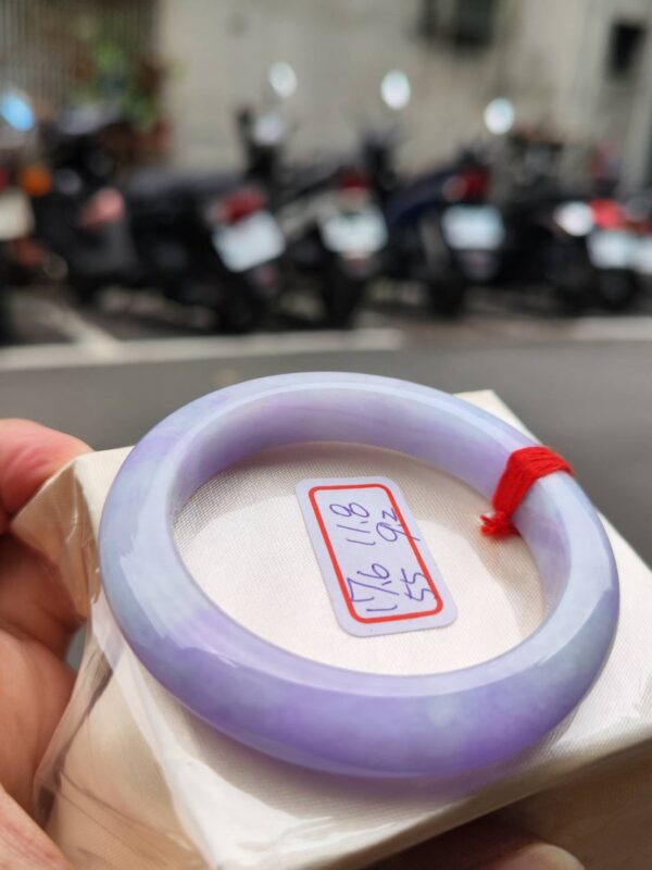 🌸 濃豔粉紫羅蘭正圈手鐲｜天然緬甸玉A貨 🌸