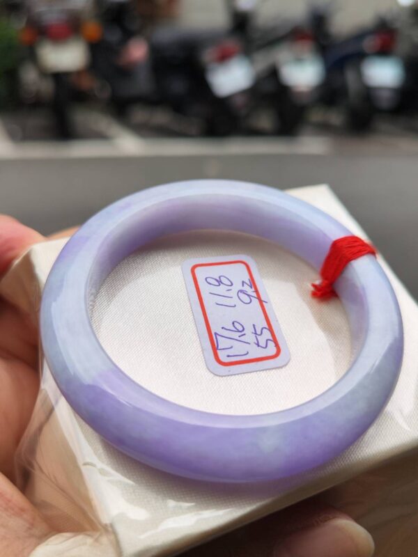 🌸 濃豔粉紫羅蘭正圈手鐲｜天然緬甸玉A貨 🌸