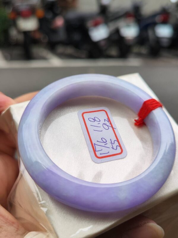 🌸 濃豔粉紫羅蘭正圈手鐲｜天然緬甸玉A貨 🌸