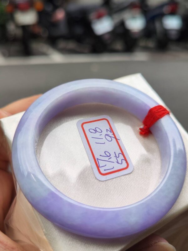 🌸 濃豔粉紫羅蘭正圈手鐲｜天然緬甸玉A貨 🌸