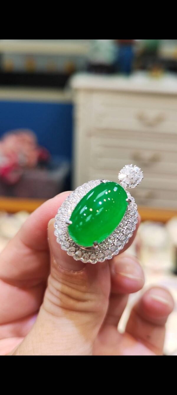 💎 天然緬甸玉A貨玻璃種正陽綠大蛋面