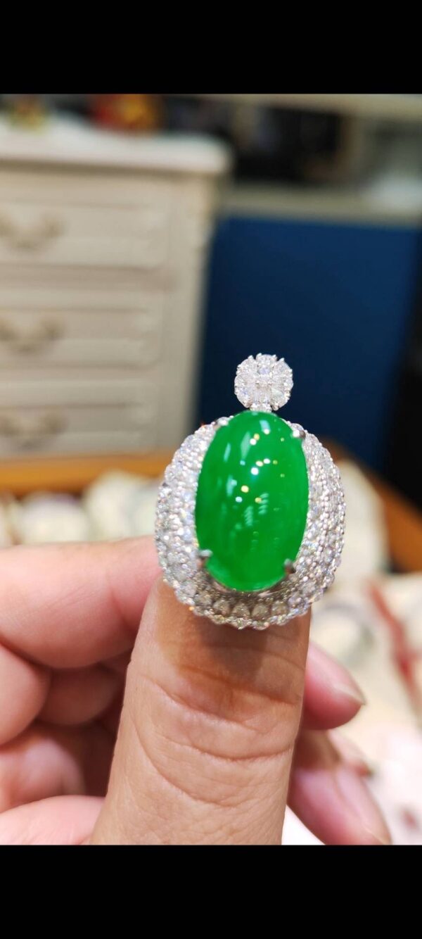 💎 天然緬甸玉A貨玻璃種正陽綠大蛋面