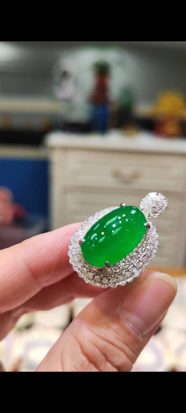 💎 天然緬甸玉A貨玻璃種正陽綠大蛋面