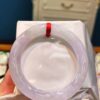 冰種淡粉紫羅蘭圓骨正圈胖胖鐲 🌸                          💜 天然緬甸玉A貨