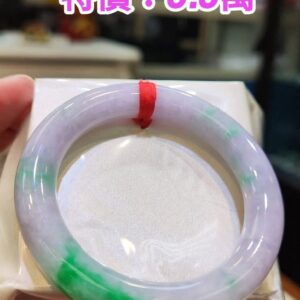🌸 紫羅蘭春彩正圈圓骨胖胖鐲｜天然緬甸玉A貨 🌸