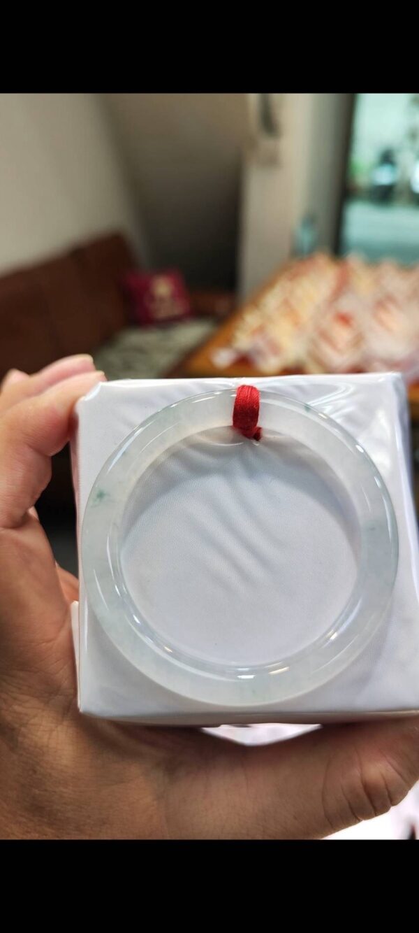 ✨ 放光玻璃種飄花 正圈圓骨手鐲💚 天然緬甸玉A貨