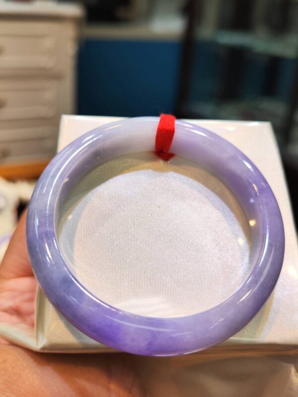 🌸 濃豔紫羅蘭正圈手鐲｜天然緬甸玉A貨 🌸