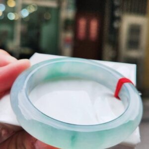 ✨ 冰玻種藍水飄花 正圈手鐲💚 天然緬甸玉A貨