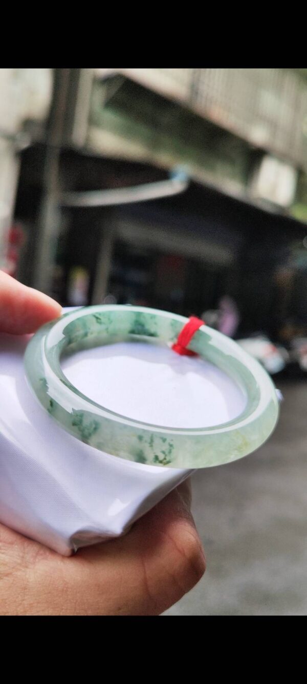 ✨ 冰種飄花 正圈圓骨手鐲💚 天然緬甸玉A貨