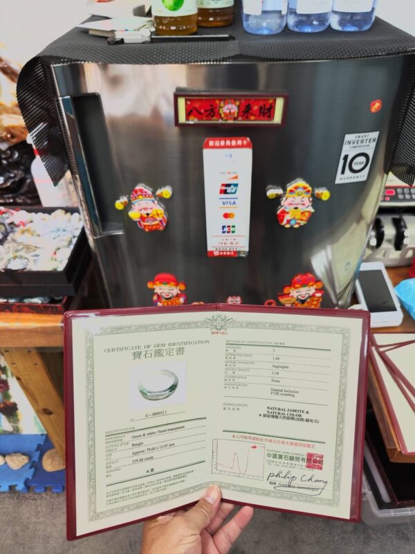 ✨ 大手圍放光玻璃種飄花 正圈厚庄手鐲