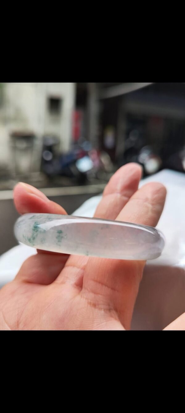 ✨ 頂級放光玻璃種飄綠花 正圈手鐲💚 天然緬甸玉A貨