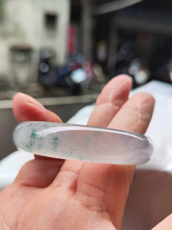 ✨ 頂級放光玻璃種飄綠花 正圈手鐲💚 天然緬甸玉A貨