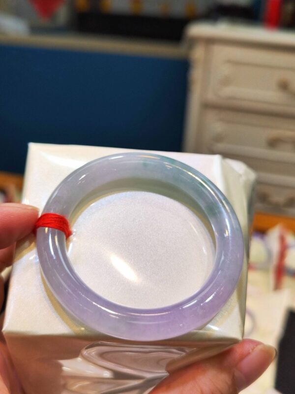🌸 冰種濃豔粉紫羅蘭飄花圓骨 手鐲｜天然緬甸玉A貨 🌸