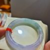 🌸 冰種濃豔粉紫羅蘭飄花圓骨 手鐲｜天然緬甸玉A貨 🌸