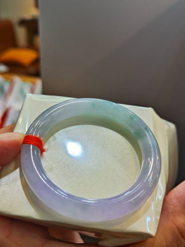 🌸 冰種濃豔粉紫羅蘭飄花圓骨 手鐲｜天然緬甸玉A貨 🌸