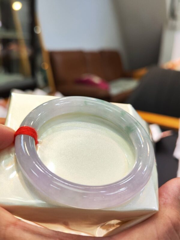 🌸 冰種濃豔粉紫羅蘭飄花圓骨 手鐲｜天然緬甸玉A貨 🌸