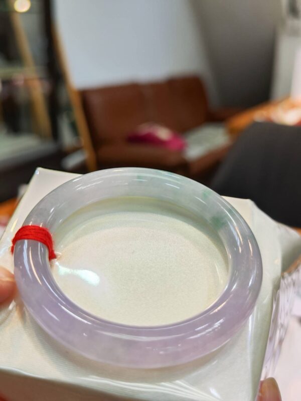 🌸 冰種濃豔粉紫羅蘭飄花圓骨 手鐲｜天然緬甸玉A貨 🌸