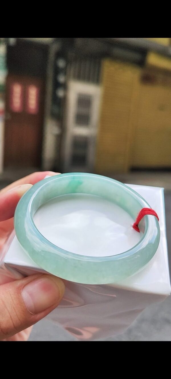 冰種芙蓉飄綠正圈手鐲💚 天然緬甸玉A貨