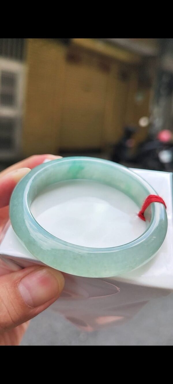 冰種芙蓉飄綠正圈手鐲💚 天然緬甸玉A貨