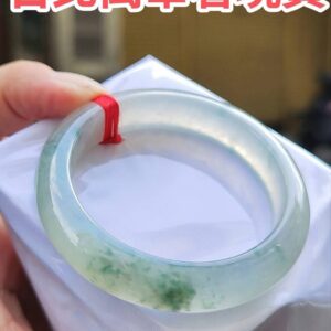 img_1989 頂級放光玻璃種飄花正圈手鐲