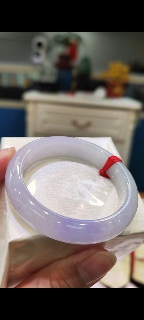 🌸 冰種淡紫羅蘭正圈手鐲｜天然緬甸玉A貨 🌸