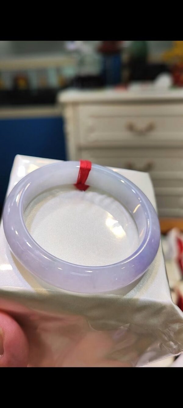 🌸 冰種淡紫羅蘭正圈手鐲｜天然緬甸玉A貨 🌸