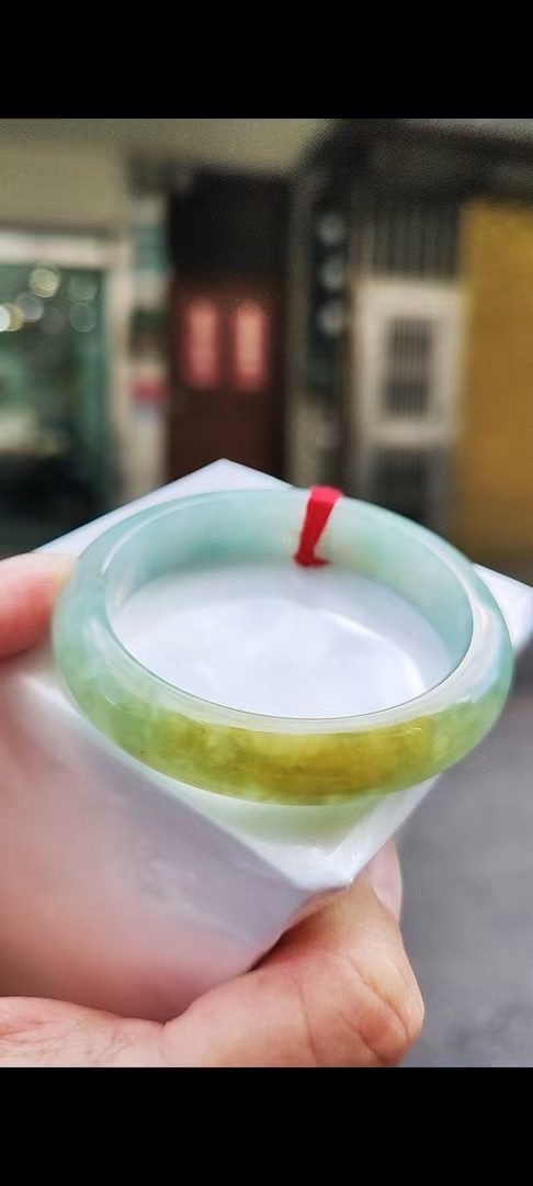 ✨ 冰種飄蜜黃正圈手鐲💚 天然緬甸玉A貨