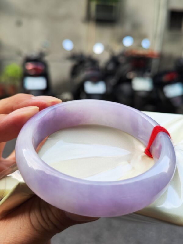 🌸 超寬版濃豔粉紫羅蘭手鐲｜天然緬甸玉A貨 🌸