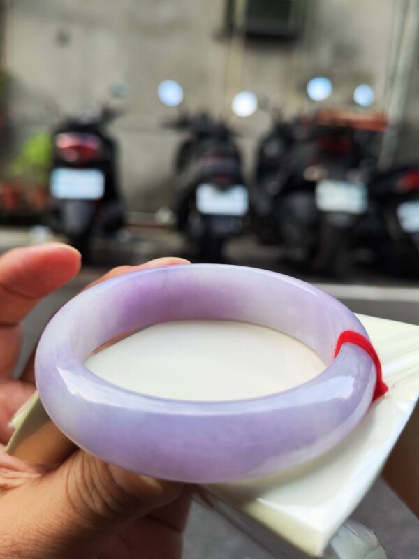 🌸 超寬版濃豔粉紫羅蘭手鐲｜天然緬甸玉A貨 🌸