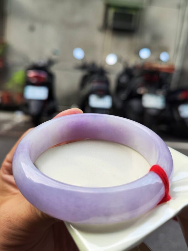 🌸 超寬版濃豔粉紫羅蘭手鐲｜天然緬甸玉A貨 🌸