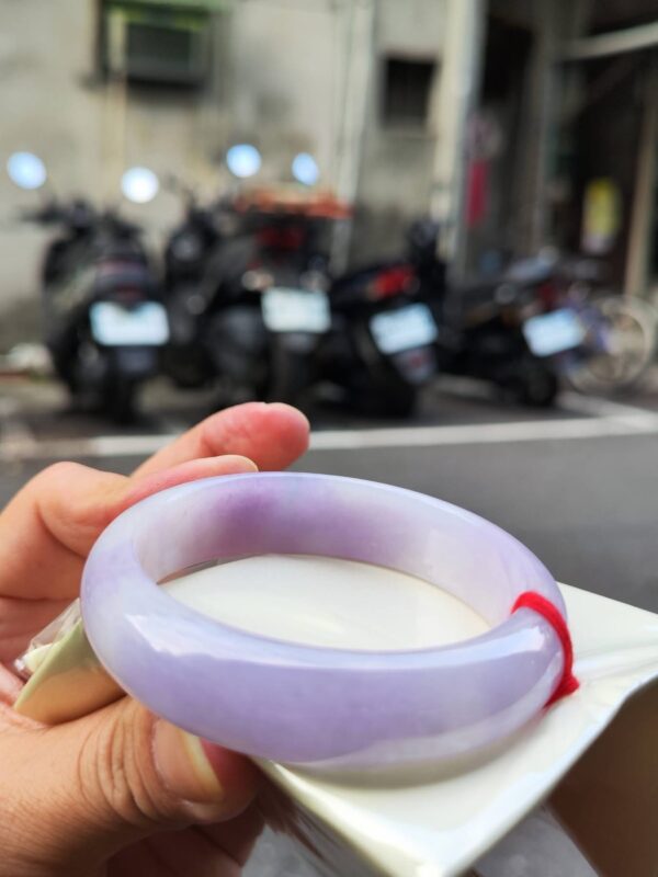 🌸 超寬版濃豔粉紫羅蘭手鐲｜天然緬甸玉A貨 🌸