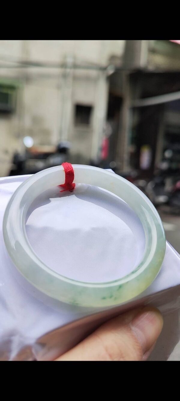 冰種三彩正圈手鐲｜天然緬甸玉A貨