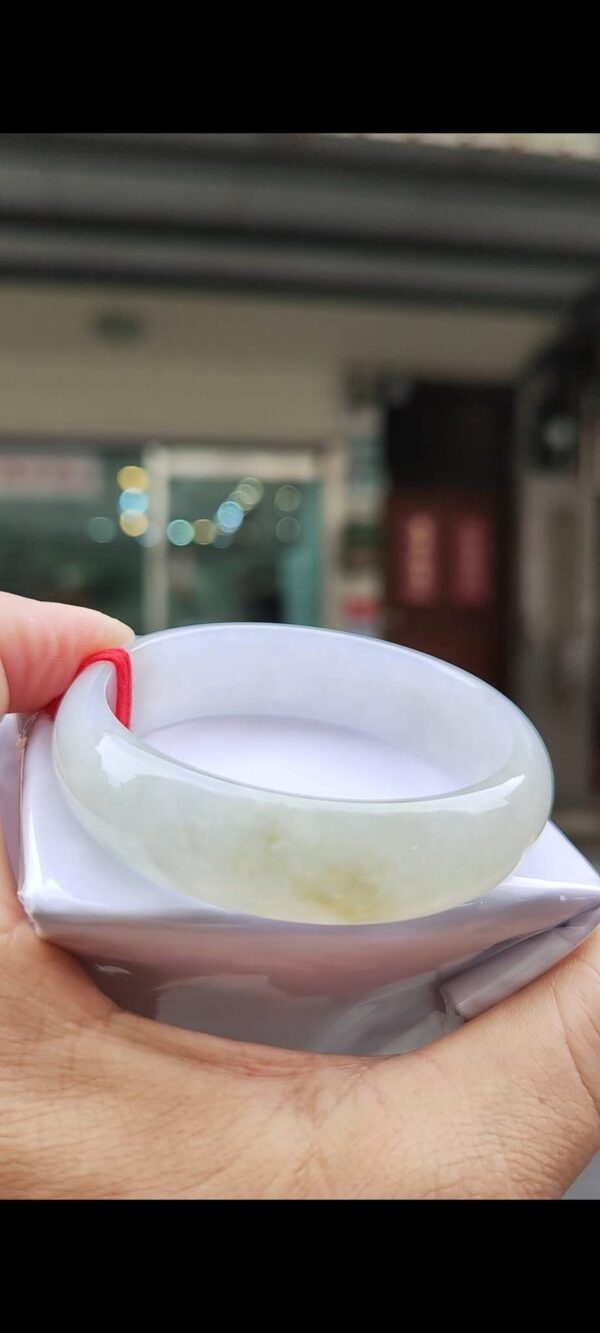 🌸 冰種飄蜜黃寬版正圈手鐲｜天然緬甸玉A貨 🌸