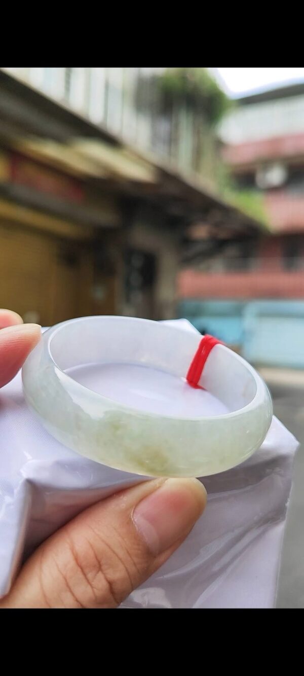 🌸 冰種飄蜜黃寬版正圈手鐲｜天然緬甸玉A貨 🌸
