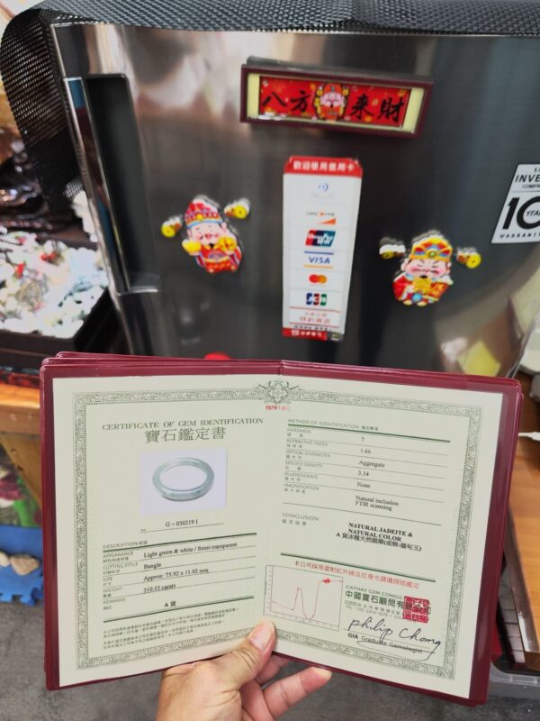 ✨冰玻種圓骨飄花正圈手鐲💚 天然緬甸玉A貨