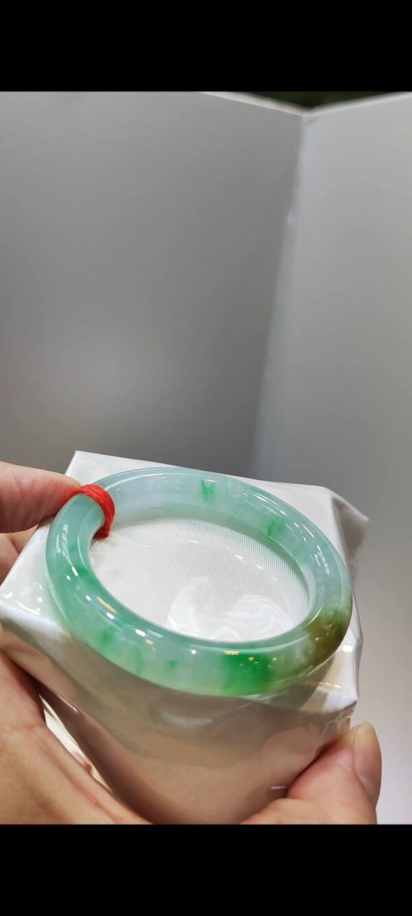 ✨冰種三彩圓骨正圈手鐲💚 天然緬甸玉A貨