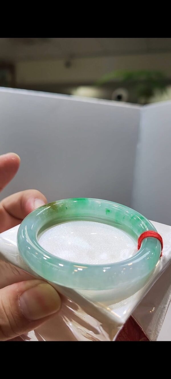 ✨冰種三彩圓骨正圈手鐲💚 天然緬甸玉A貨