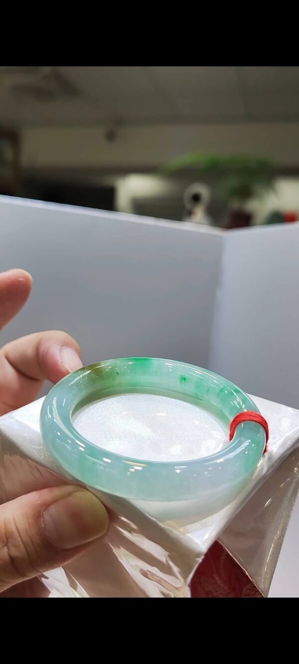 ✨冰種三彩圓骨正圈手鐲💚 天然緬甸玉A貨