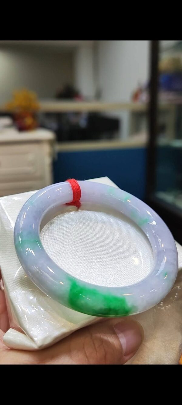 🌸 濃豔紫羅蘭春彩圓骨手鐲｜天然緬甸玉A貨 🌸