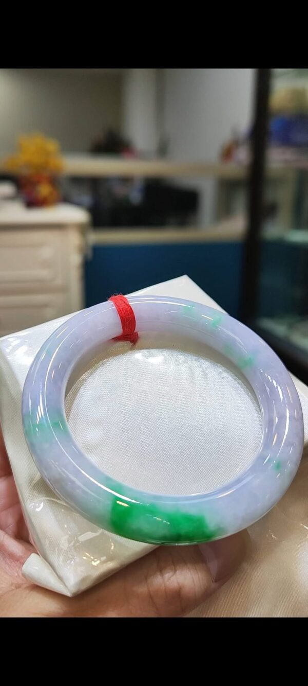 🌸 濃豔紫羅蘭春彩圓骨手鐲｜天然緬甸玉A貨 🌸