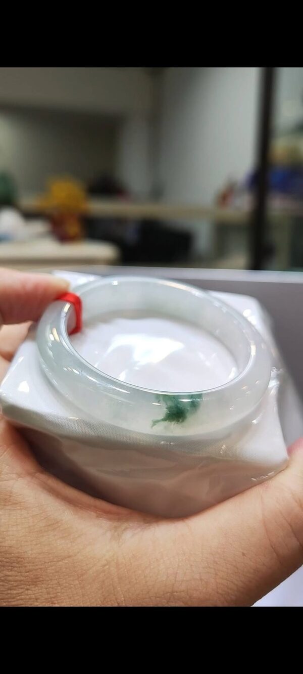 ✨冰玻種飄綠花正圈手鐲💚 天然緬甸玉A貨