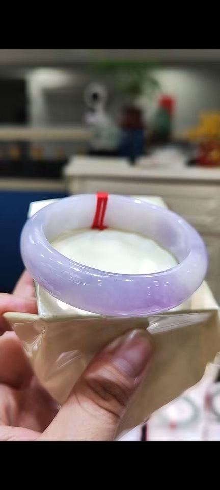 🌸 超寬版濃豔粉紫羅蘭手鐲｜天然緬甸玉A貨 🌸