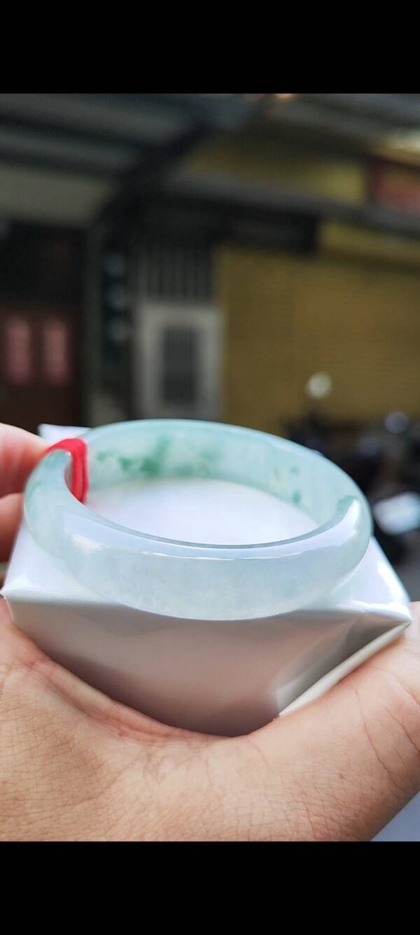 ✨放光玻璃種飄花正圈手鐲💚 天然緬甸玉A貨