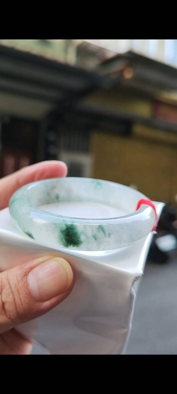 ✨放光玻璃種飄花正圈手鐲💚 天然緬甸玉A貨