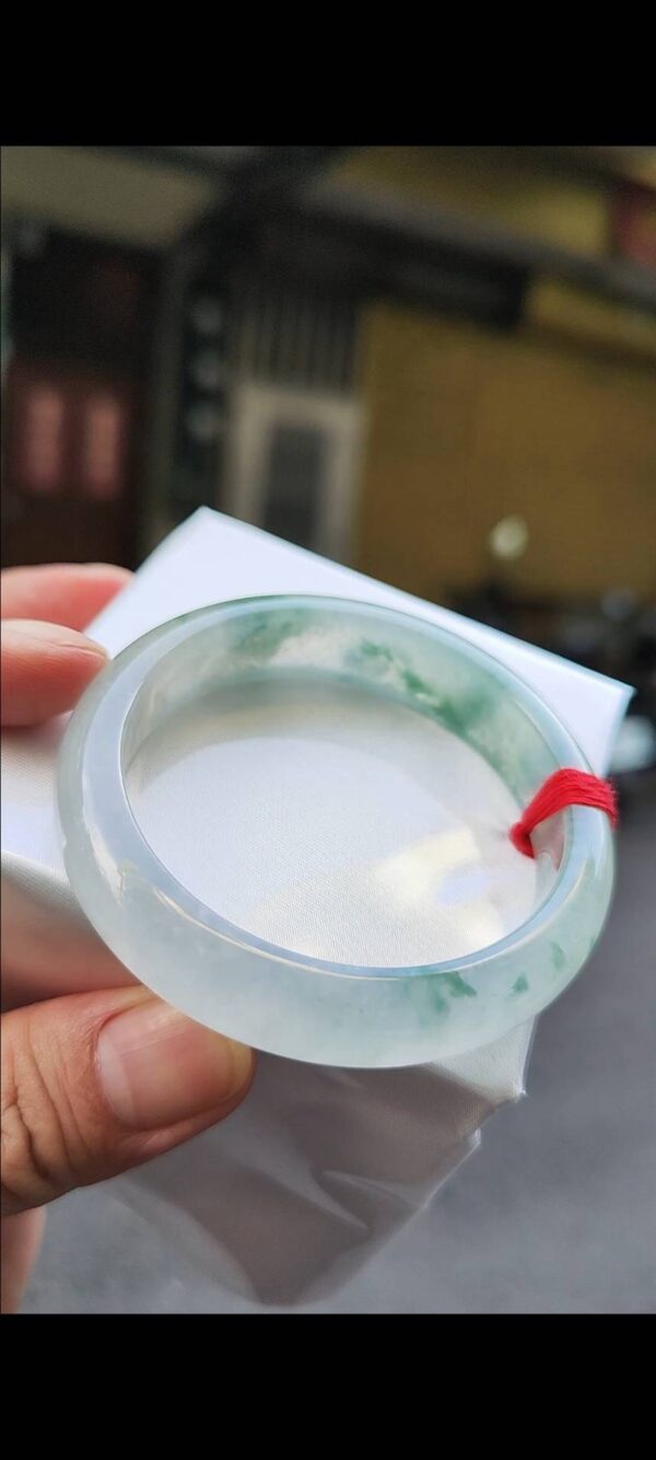 ✨放光玻璃種飄花正圈手鐲💚 天然緬甸玉A貨