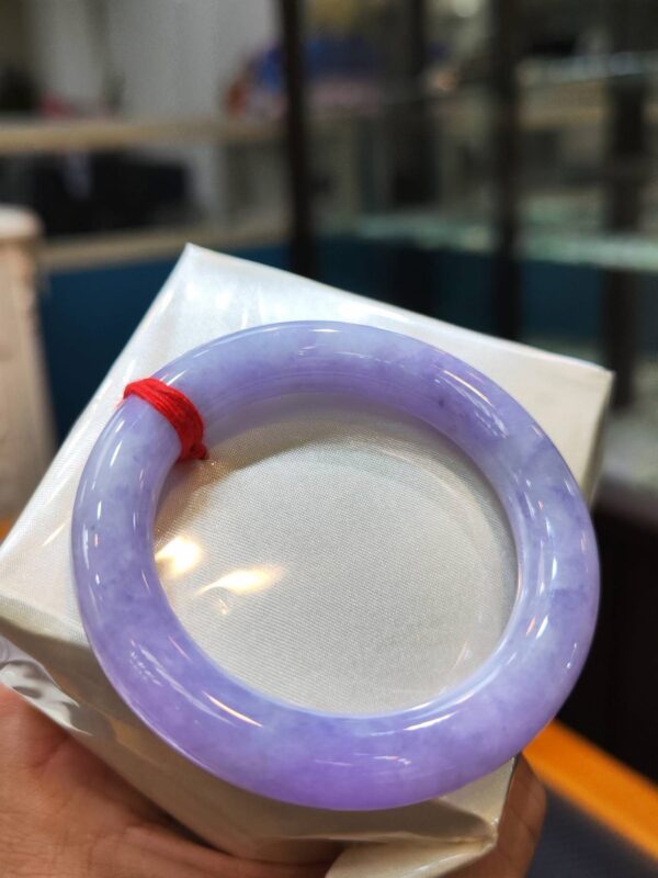🌸 濃豔粉紫羅蘭圓骨手鐲｜天然緬甸玉A貨 🌸