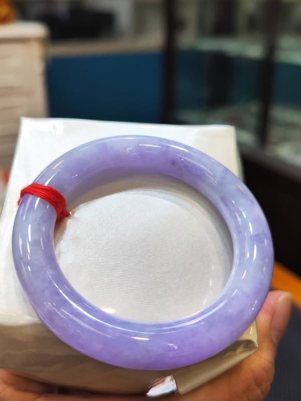 🌸 濃豔粉紫羅蘭圓骨手鐲｜天然緬甸玉A貨 🌸